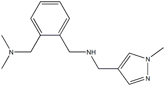 ({2-[(dimethylamino)methyl]phenyl}methyl)[(1-methyl-1H-pyrazol-4-yl)methyl]amine Struktur