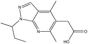 (1-sec-butyl-4,6-dimethyl-1H-pyrazolo[3,4-b]pyridin-5-yl)acetic acid Struktur