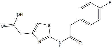 (2-{[(4-fluorophenyl)acetyl]amino}-1,3-thiazol-4-yl)acetic acid Struktur