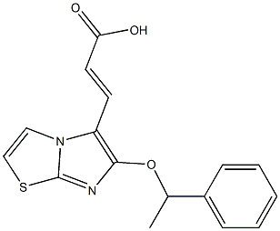 (2E)-3-[6-(1-phenylethoxy)imidazo[2,1-b][1,3]thiazol-5-yl]acrylic acid Struktur