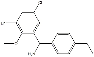 (3-bromo-5-chloro-2-methoxyphenyl)(4-ethylphenyl)methanamine Struktur