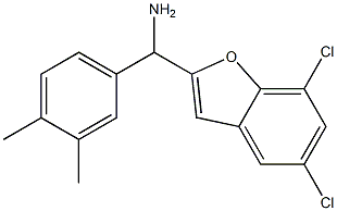 (5,7-dichloro-1-benzofuran-2-yl)(3,4-dimethylphenyl)methanamine Struktur