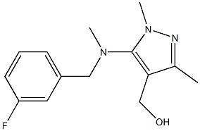 (5-{[(3-fluorophenyl)methyl](methyl)amino}-1,3-dimethyl-1H-pyrazol-4-yl)methanol Struktur