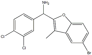 (5-bromo-3-methyl-1-benzofuran-2-yl)(3,4-dichlorophenyl)methanamine Struktur