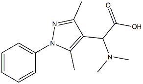 (dimethylamino)(3,5-dimethyl-1-phenyl-1H-pyrazol-4-yl)acetic acid Struktur