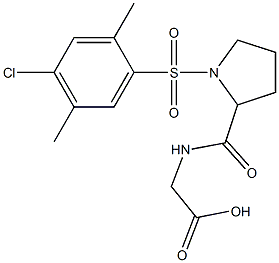 [({1-[(4-chloro-2,5-dimethylphenyl)sulfonyl]pyrrolidin-2-yl}carbonyl)amino]acetic acid Struktur