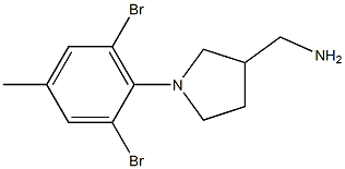 [1-(2,6-dibromo-4-methylphenyl)pyrrolidin-3-yl]methanamine Struktur