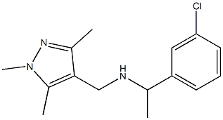 [1-(3-chlorophenyl)ethyl][(1,3,5-trimethyl-1H-pyrazol-4-yl)methyl]amine Struktur