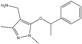 [1,3-dimethyl-5-(1-phenylethoxy)-1H-pyrazol-4-yl]methanamine Struktur