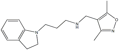 [3-(2,3-dihydro-1H-indol-1-yl)propyl][(3,5-dimethyl-1,2-oxazol-4-yl)methyl]amine Struktur