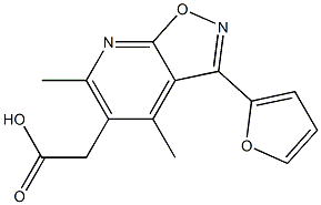 [3-(2-furyl)-4,6-dimethylisoxazolo[5,4-b]pyridin-5-yl]acetic acid Struktur