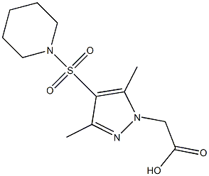 [3,5-dimethyl-4-(piperidin-1-ylsulfonyl)-1H-pyrazol-1-yl]acetic acid Struktur