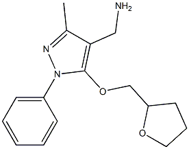 [3-methyl-5-(oxolan-2-ylmethoxy)-1-phenyl-1H-pyrazol-4-yl]methanamine Struktur