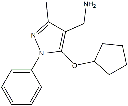 [5-(cyclopentyloxy)-3-methyl-1-phenyl-1H-pyrazol-4-yl]methanamine Struktur