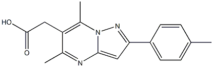 [5,7-dimethyl-2-(4-methylphenyl)pyrazolo[1,5-a]pyrimidin-6-yl]acetic acid Struktur