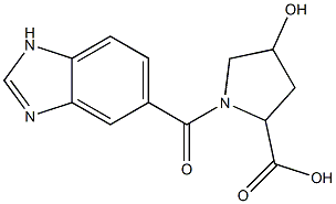 1-(1H-benzimidazol-5-ylcarbonyl)-4-hydroxypyrrolidine-2-carboxylic acid Struktur