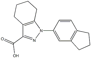 1-(2,3-dihydro-1H-inden-5-yl)-4,5,6,7-tetrahydro-1H-indazole-3-carboxylic acid Struktur