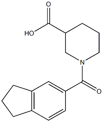 1-(2,3-dihydro-1H-inden-5-ylcarbonyl)piperidine-3-carboxylic acid Struktur