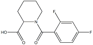 1-(2,4-difluorobenzoyl)piperidine-2-carboxylic acid Struktur