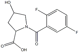 1-(2,5-difluorobenzoyl)-4-hydroxypyrrolidine-2-carboxylic acid Struktur