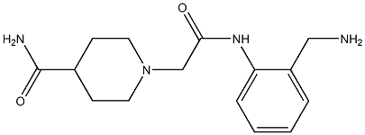 1-(2-{[2-(aminomethyl)phenyl]amino}-2-oxoethyl)piperidine-4-carboxamide Struktur