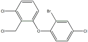 1-(2-bromo-4-chlorophenoxy)-3-chloro-2-(chloromethyl)benzene Struktur