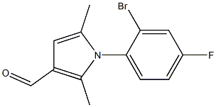 1-(2-bromo-4-fluorophenyl)-2,5-dimethyl-1H-pyrrole-3-carbaldehyde Struktur