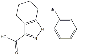 1-(2-bromo-4-methylphenyl)-4,5,6,7-tetrahydro-1H-indazole-3-carboxylic acid Struktur