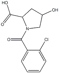 1-(2-chlorobenzoyl)-4-hydroxypyrrolidine-2-carboxylic acid Struktur