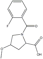 1-(2-fluorobenzoyl)-4-methoxypyrrolidine-2-carboxylic acid Struktur