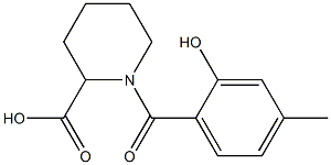 1-(2-hydroxy-4-methylbenzoyl)piperidine-2-carboxylic acid Struktur