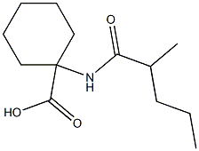 1-(2-methylpentanamido)cyclohexane-1-carboxylic acid Struktur