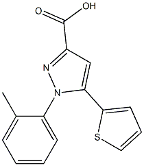 1-(2-methylphenyl)-5-(thiophen-2-yl)-1H-pyrazole-3-carboxylic acid Struktur