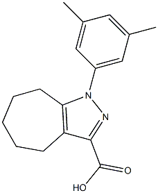 1-(3,5-dimethylphenyl)-1,4,5,6,7,8-hexahydrocyclohepta[c]pyrazole-3-carboxylic acid Struktur