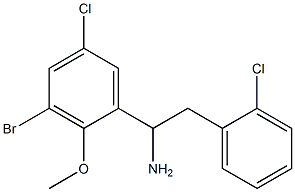 1-(3-bromo-5-chloro-2-methoxyphenyl)-2-(2-chlorophenyl)ethan-1-amine Struktur