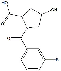 1-(3-bromobenzoyl)-4-hydroxypyrrolidine-2-carboxylic acid Struktur