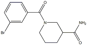 1-(3-bromobenzoyl)piperidine-3-carboxamide Struktur