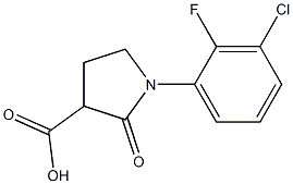 1-(3-chloro-2-fluorophenyl)-2-oxopyrrolidine-3-carboxylic acid Struktur