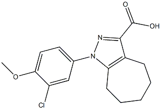 1-(3-chloro-4-methoxyphenyl)-1,4,5,6,7,8-hexahydrocyclohepta[c]pyrazole-3-carboxylic acid Struktur