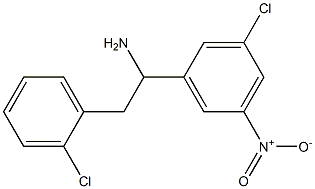 1-(3-chloro-5-nitrophenyl)-2-(2-chlorophenyl)ethan-1-amine Struktur