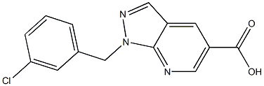 1-(3-chlorobenzyl)-1H-pyrazolo[3,4-b]pyridine-5-carboxylic acid Struktur