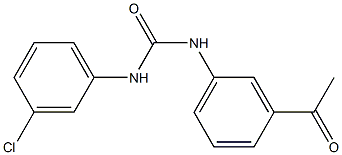 1-(3-chlorophenyl)-3-(3-acetylphenyl)urea Struktur