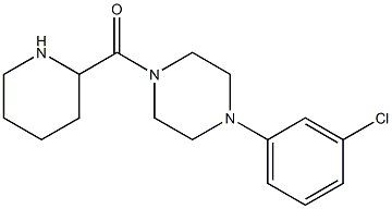 1-(3-chlorophenyl)-4-(piperidin-2-ylcarbonyl)piperazine Struktur