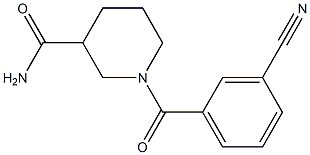 1-(3-cyanobenzoyl)piperidine-3-carboxamide Struktur