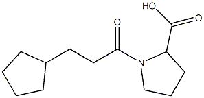 1-(3-cyclopentylpropanoyl)pyrrolidine-2-carboxylic acid Struktur