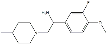 1-(3-fluoro-4-methoxyphenyl)-2-(4-methylpiperidin-1-yl)ethan-1-amine Struktur