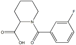 1-(3-fluorobenzoyl)piperidine-2-carboxylic acid Struktur