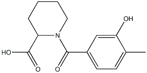 1-(3-hydroxy-4-methylbenzoyl)piperidine-2-carboxylic acid Struktur