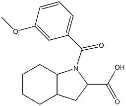 1-(3-methoxybenzoyl)octahydro-1H-indole-2-carboxylic acid Struktur