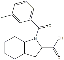 1-(3-methylbenzoyl)octahydro-1H-indole-2-carboxylic acid Struktur